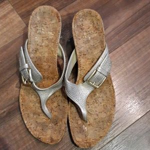 Sandal heel 3" silver/gold